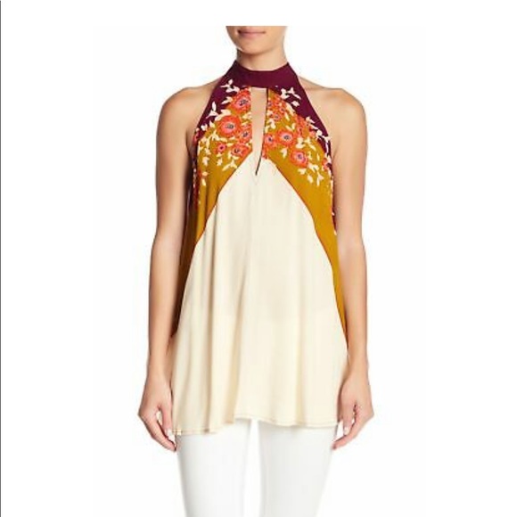 NWT Free People Floral Purple Tunic/Dress/Top  S - Picture 2 of 4